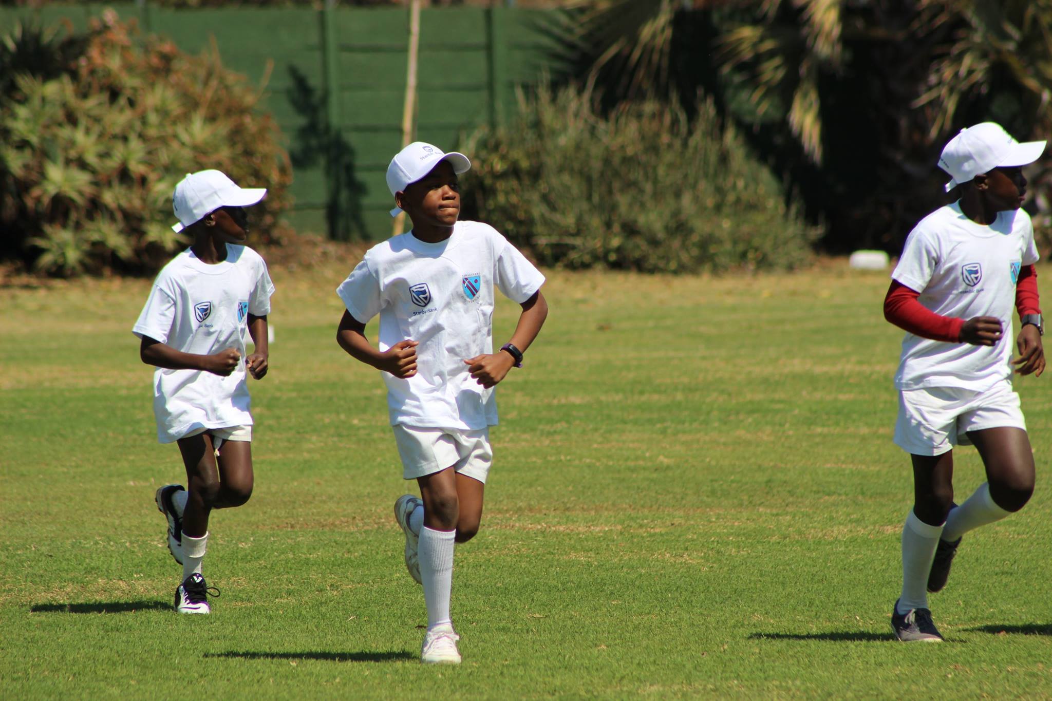 Young cricketers playing during Stragglers Junior Cricket Week